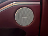 Custom aluminum speaker grille for automotive door panel