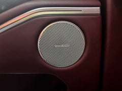 Custom aluminum speaker grille for automotive door panel