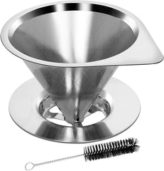 Pour Over Coffee Dripper Edelstahl Slow Drip Kaffeefilter Metallkegel Papierlos wiederverwendbar 