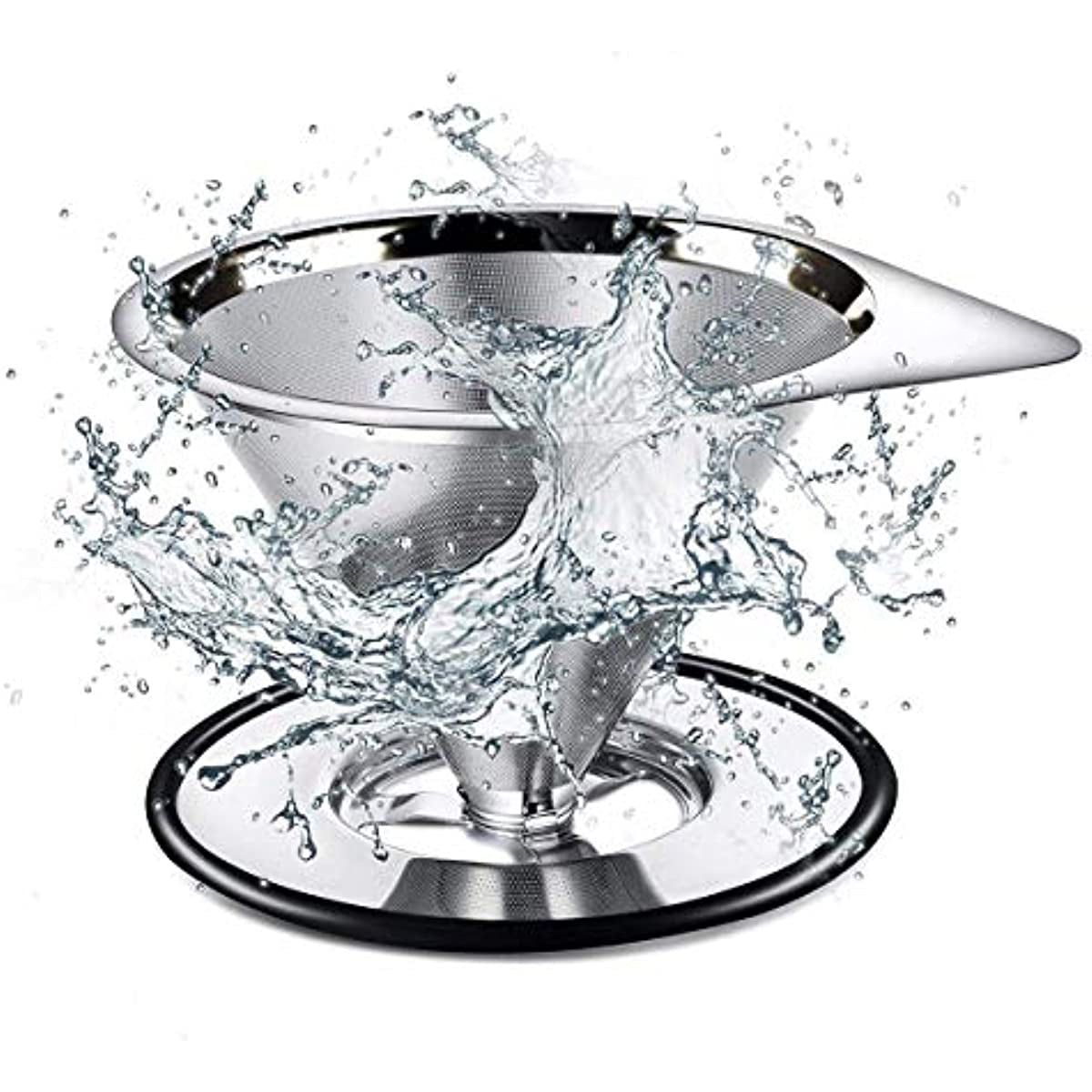 Pour Over Coffee Dripper Edelstahl Slow Drip Kaffeefilter Metallkegel Papierlos wiederverwendbar 